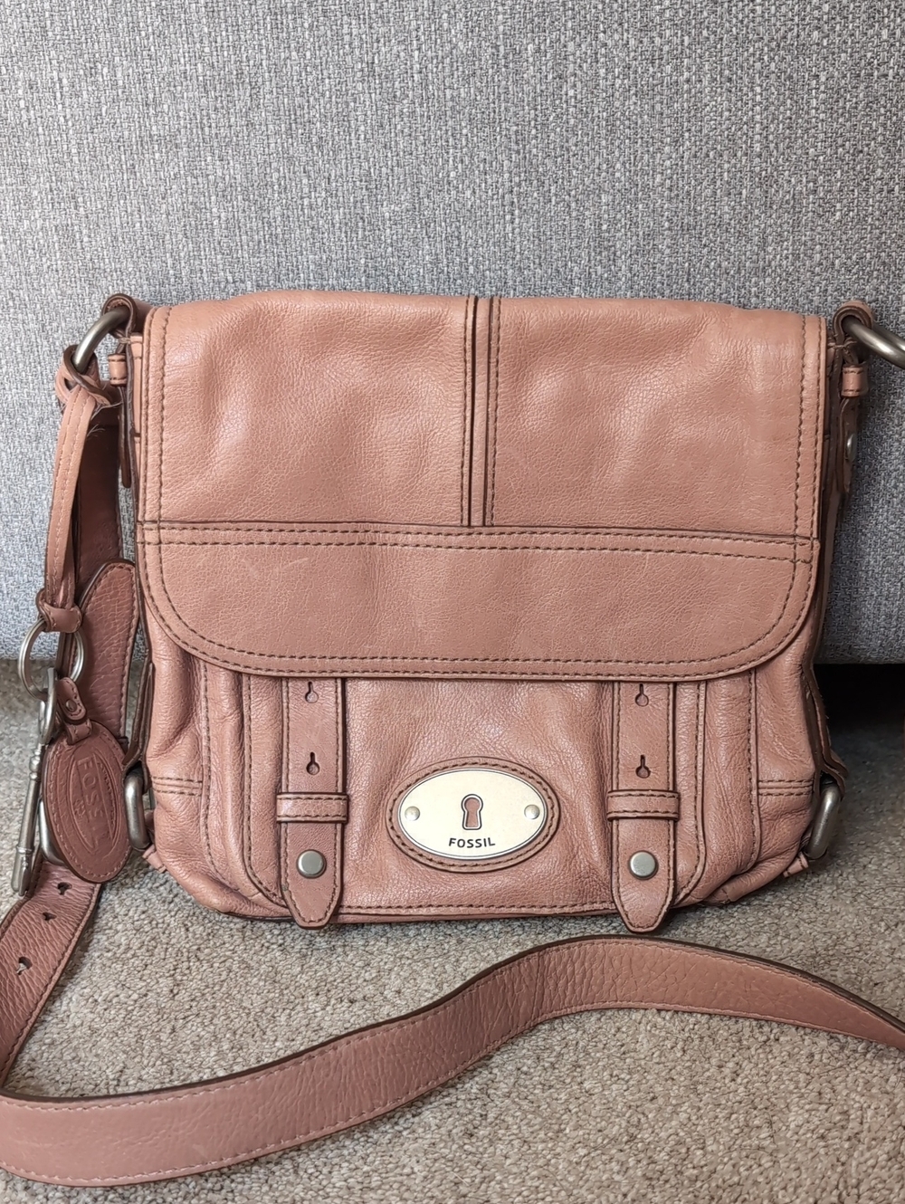 Fossil Maddox Vintage 1954 Leather Flap Crossbody Bag | Dusty Pink
